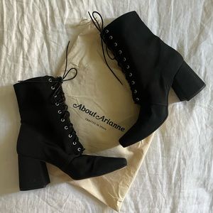 About Arianne Stevie Boots in Moire Black, sz 8.5US / 40EU